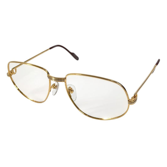 CARTIER ロゴ トリニティ めがね メガネ アイウェア 眼鏡 眼鏡 メタル ユニセックス ゴールド