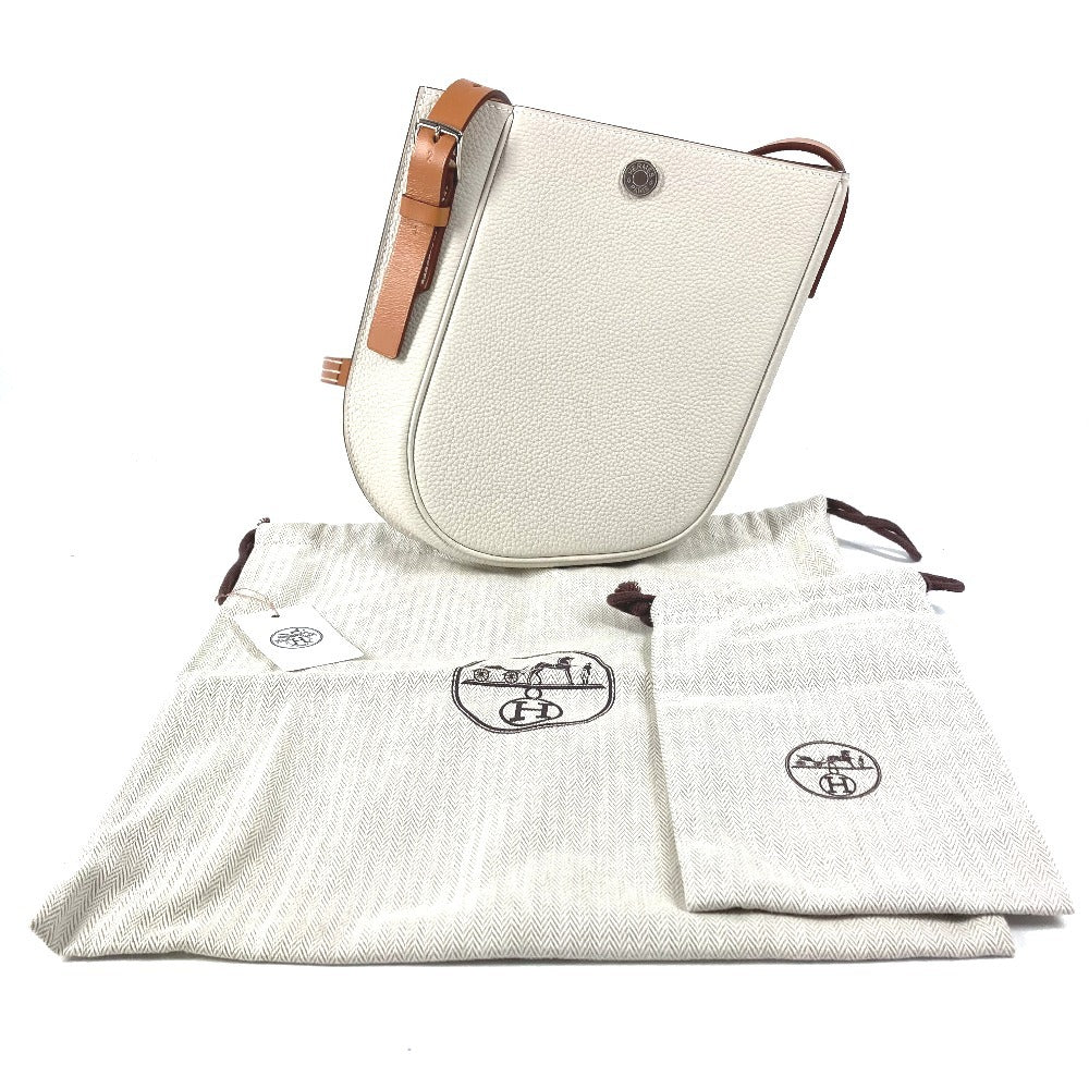 HERMES パースペクティブキャヴァリエール21 カバン ポシェット 斜め掛け ショルダーバッグ トゴ ユニセックス アイボリー系