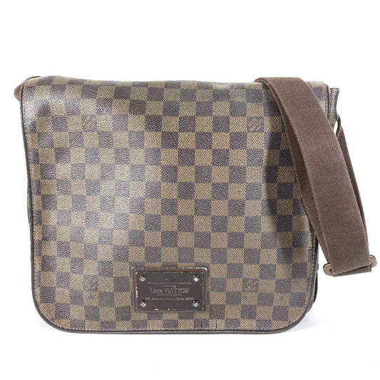 LOUIS VUITTON N51211 ダミエ ブルックリンMM ブルックリン MM 斜め掛け フラップ メッセンジャーバッグ ショルダーバッグ ダミエキャンバス ユニセックス エベヌ ブラウン