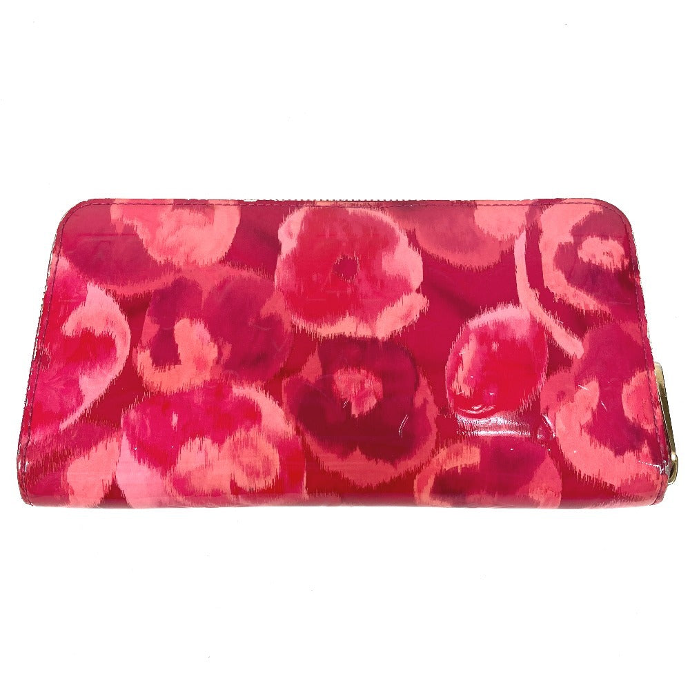 LOUIS VUITTON M90019 Ikat Flower Zippy Wallet Long Wallet Round Zipper Patent Leather Women's Pink