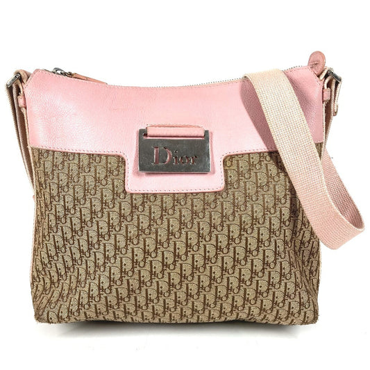 Dior プレートロゴ トロッター ロゴ ディオリッシモ カバン 斜め掛け ショルダーバッグ レザー/キャンバス ユニセックス ベージュ