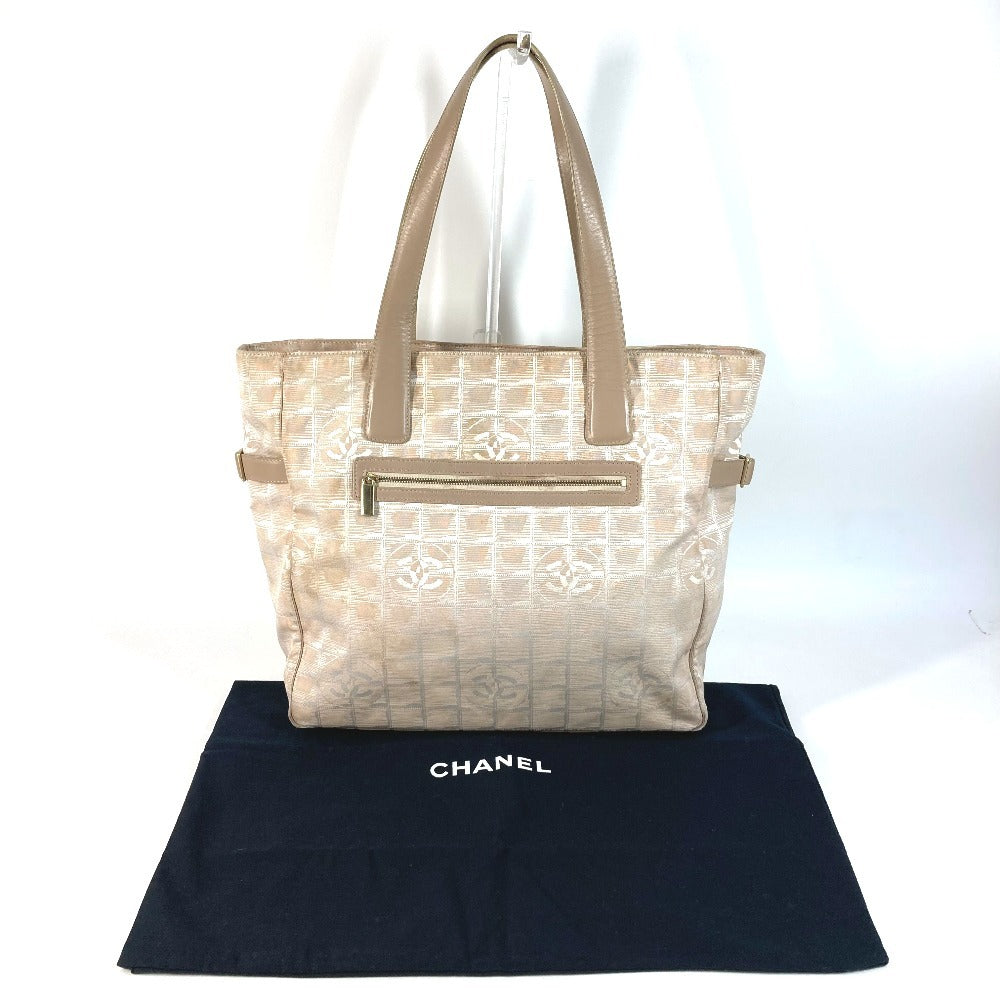 CHANEL A15825 New Travel Line GM Tote Bag Shoulder Bag Nylon/Leather Unisex Beige
