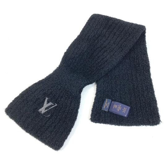 LOUIS VUITTON M90804 Scarf Only LV Mini Confi Knit Tippet Scarf Wool Unisex Black
