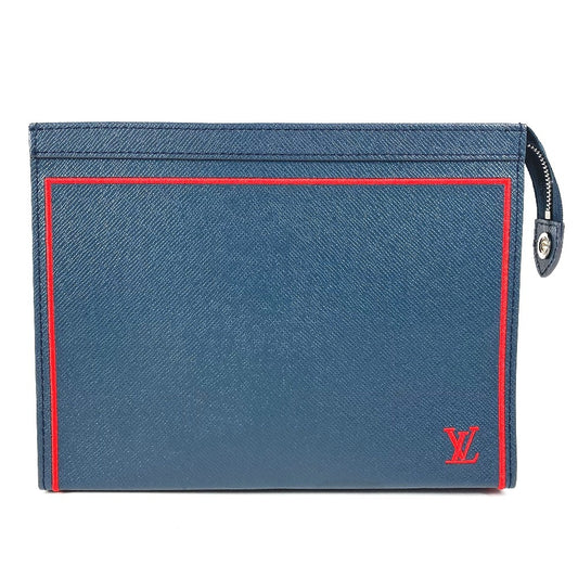 LOUIS VUITTON M63394 タイガ ポシェット ヴォワヤージュ カバン ポーチ バイカラー セカンドバッグ タイガレザー ユニセックス ネイビー