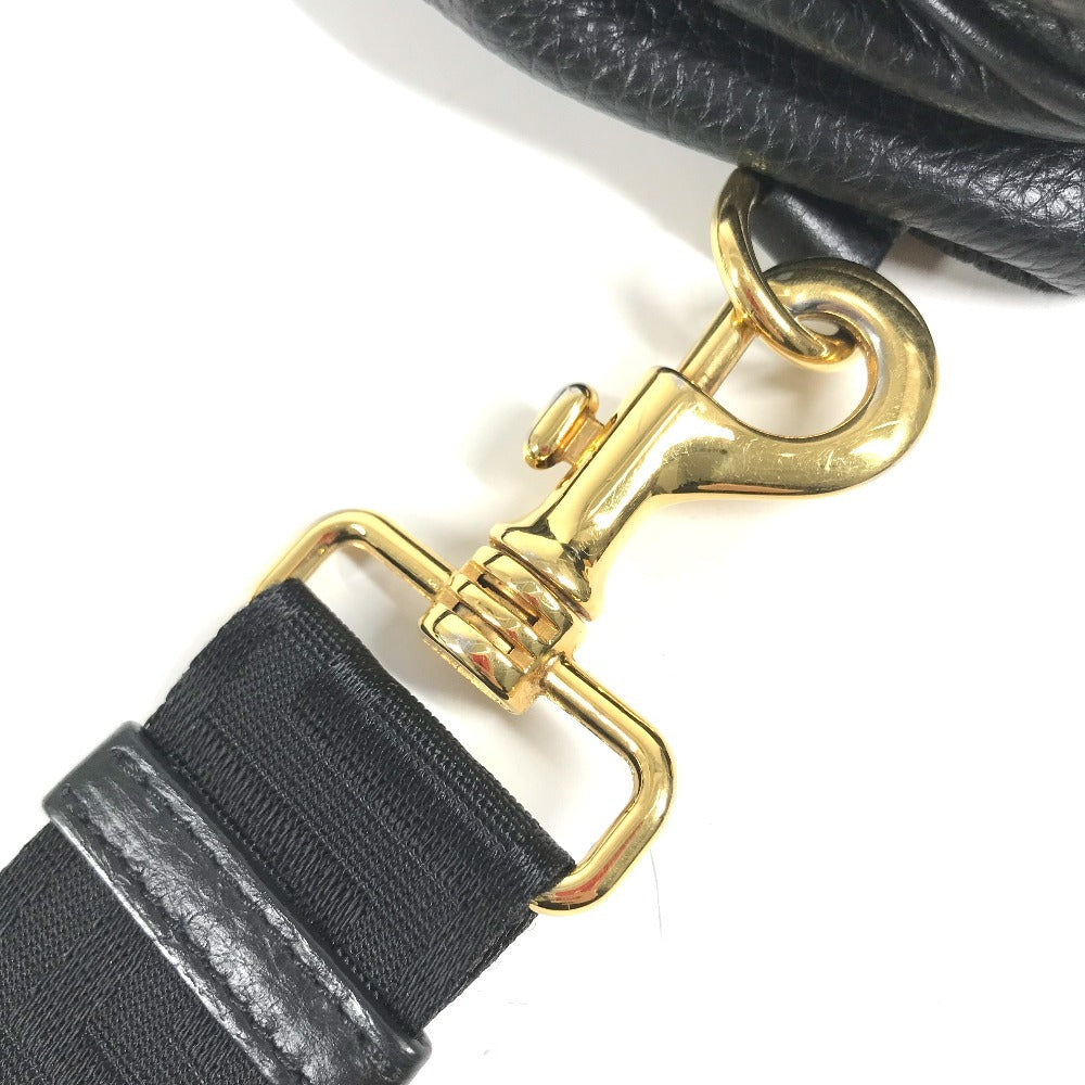 VERSACE medusa logo Belt Bag Cross Shoulder Bag body bag Leather Black/Gold Used