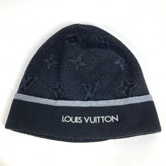 LOUIS VUITTON M73469 Beanie My Monogram Eclipse beanie hat knit hat knit cap Knit hat wool Black Used