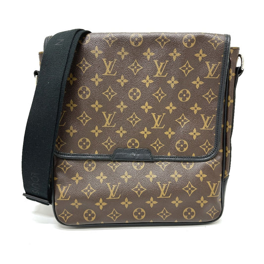 LOUIS VUITTON M56715 モノグラムマカサー バスMM 斜め掛け 鞄 カバン 肩掛け ショルダーバッグ モノグラムマカサーキャンバス メンズ ブラウン