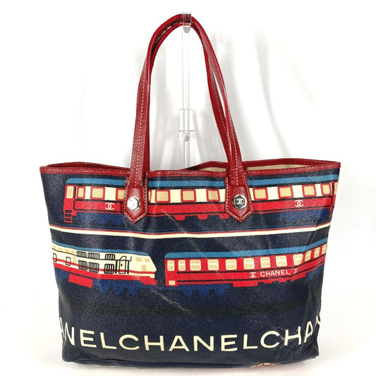 CHANEL セントラルステーション 肩掛け ショルダーバッグ カバン トートバッグ PVC/レザー レディース レッド