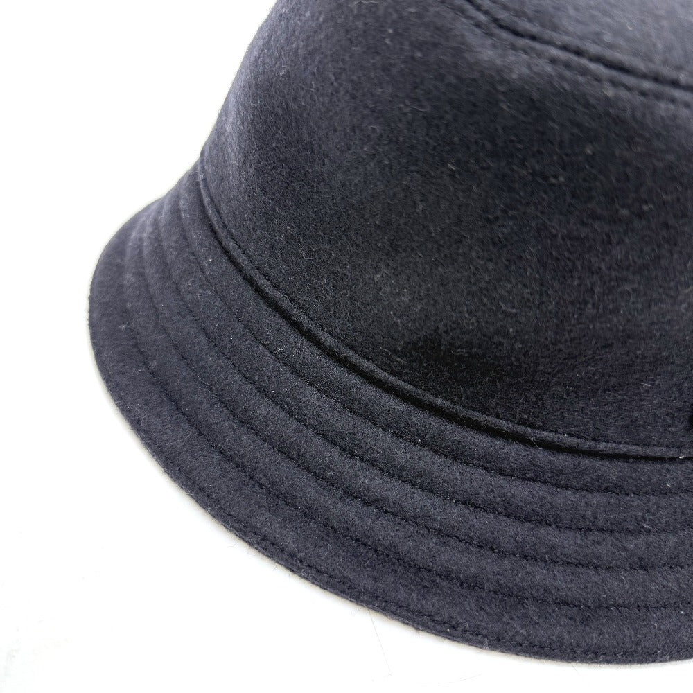 HERMES H242084N Hat "Fred H Cut" Wool Jersey Bucket Hat Men's Navy