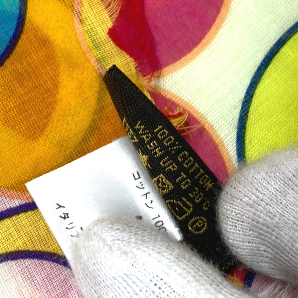 LOUIS VUITTON M72515 Takashi Murakami Collaboration Cosmic Blossom Pareo Large Shawl Scarf Muffler Fringe Stole Cotton Women's Multicolor