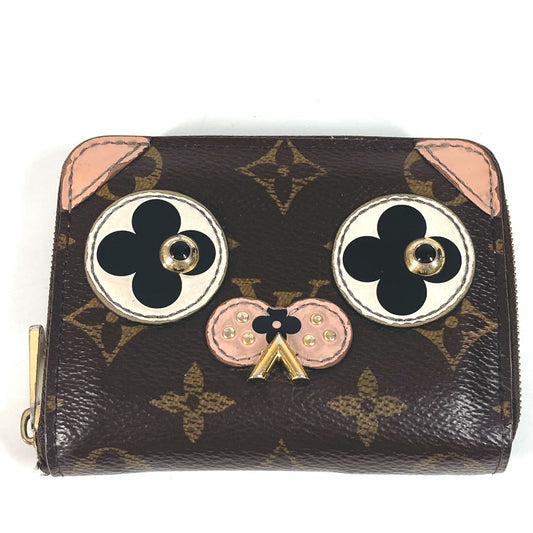 LOUIS VUITTON M62310 Monogram Zippy Coin Purse Dog Coin Purse Wallet Round Zipper Coin Case Monogram Canvas Women's Rose Ballerine Brown