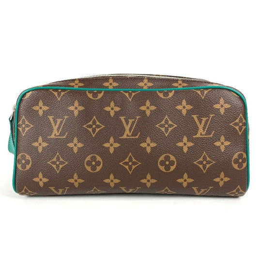 Louis Vuitton M12639 Monogram Dop Kit Dop Kit Bag Clutch Bag Pouch Beg Kedua Monogram Macassar Canvas Unisex Borneo Hijau Hijau