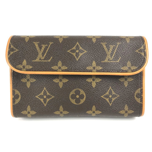 LOUIS VUITTON M51855 Pochette con monograma Bolso florentino Riñonera Bolso para el cuerpo Riñonera Bolso Lona con monograma Mujer Marrón