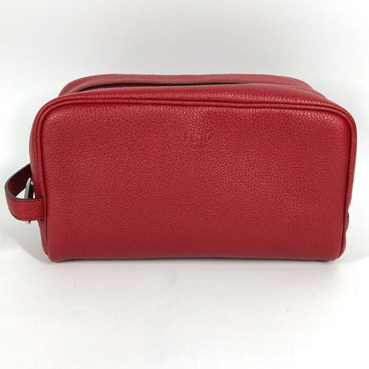 FENDI 7AS378 Handle Logo Clutch Bag/Second Bag Leather Unisex Red