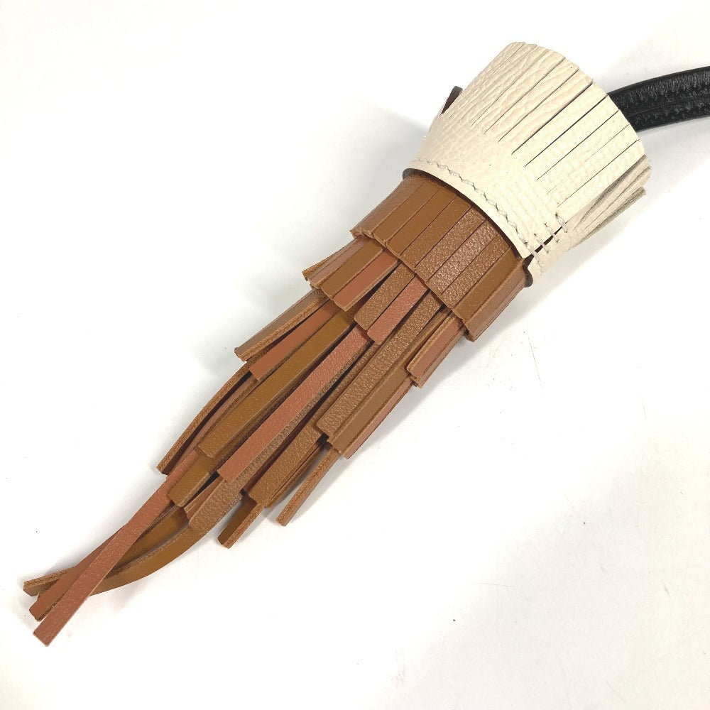 Hermes Bag Choup Chouette Owl Aksesori Keychain Charm Kulit Wanita Emas/Hitam/Nata Brown