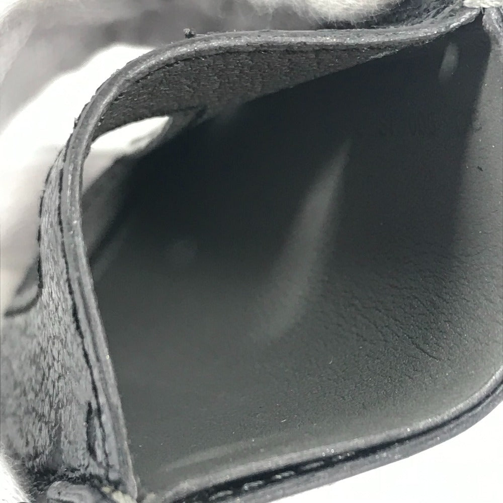 HERMES Dリング付き バイカラー カラーマティッククラシック Colormatic Classique 名刺入れ パスケース カードケース レザー ユニセックス グレー