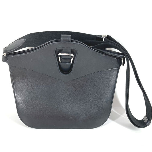 HERMES Attrage Messenger Bag, Crossbody Shoulder Bag, Leather, Women's, Black