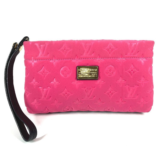 LOUIS VUITTON M92804 Cruise Line Monogram Scuba Pochette Bag with Strap, Second Bag, Clutch Bag, Microfiber, Women's, Pink
