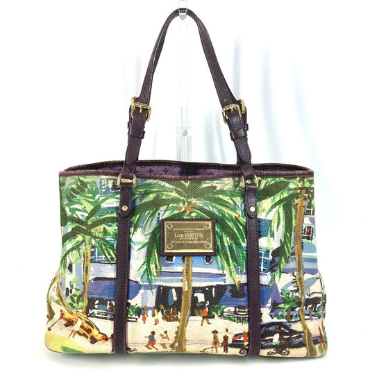 LOUIS VUITTON M93771 Ior Cabas PM Shoulder Bag/Tote Bag in Leather/Canvas, Green