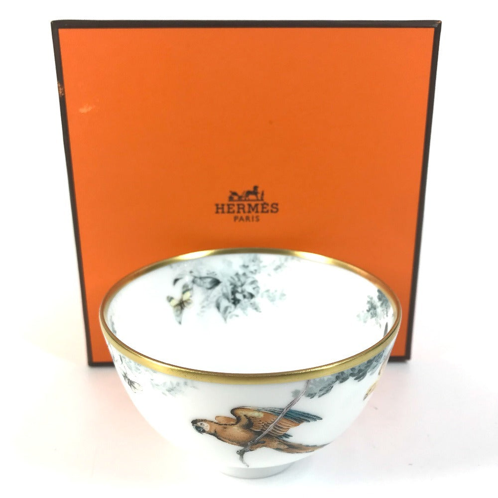 HERMES P038085P カトラリー インテリア 赤道直下のスケッチ ボウルPM ボウル PM お椀 鳥柄 バード お皿 陶器 ユニセックス マルチカラー