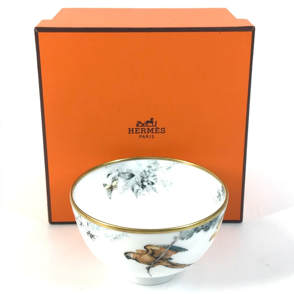 HERMES P038085P カトラリー インテリア 赤道直下のスケッチ ボウルPM ボウル PM お椀 鳥柄 バード お皿 陶器 ユニセックス マルチカラー