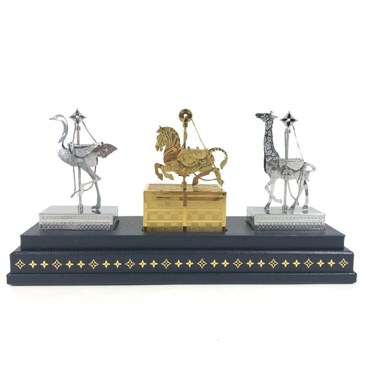 LOUIS VUITTON Unknown VIP Exclusive Novelty Not for Sale Customer Holiday Gift Animal Ornament 2024 Christmas Limited Edition Object Interior Decor Ostrich Zebra Giraffe Metal Object Unisex Silver