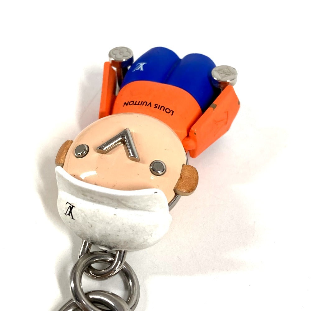 LOUIS VUITTON M01197 Gaston Jim Bag Charm Keychain, Metal, Unisex, White