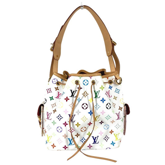 LOUIS VUITTON M42229 MonogramMulticolore Petit Noe Bag Drawstring Shoulder Shoulder Bag MonogramMulticoloreCanvas Blanc White Used