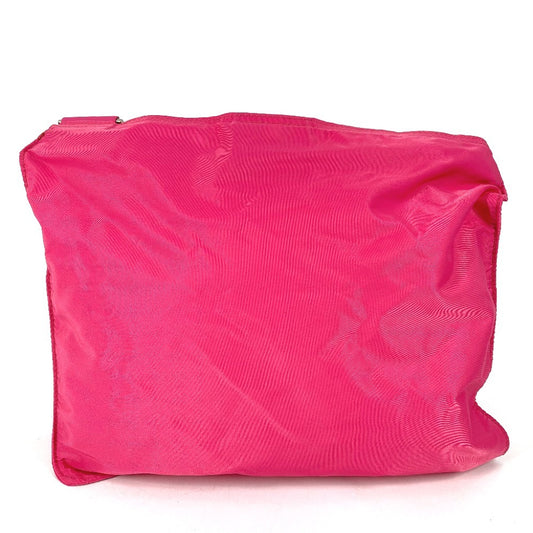 PRADA トライアングルロゴ 三角ロゴ プレート カバン 斜め掛け ポシェット ショルダーバッグ ナイロン ユニセックス ピンク