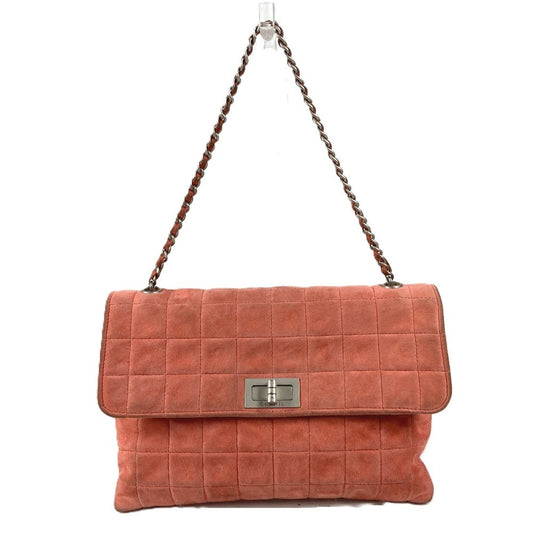 CHANEL フラップ 2.55金具 チョコバー カバン 肩掛け フラップ ショルダーバッグ スエード ユニセックス ピンク