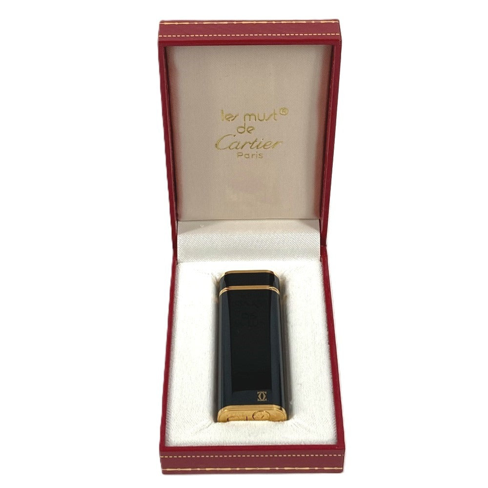 CARTIER Logo Smoking Accessory Lighter Metal Unisex Black
