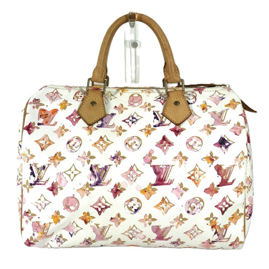 LOUIS VUITTON M95751 モノグラム ウォーターカラー VVN スピーディ30 ミニボストンバッグ カバン ハンドバッグ レディース ブロン ホワイト