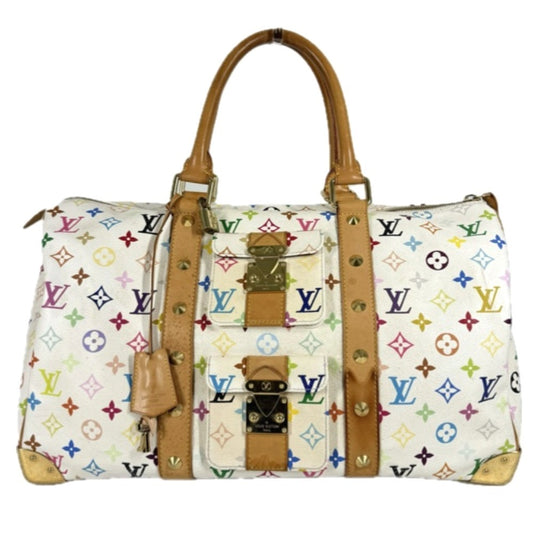 LOUIS VUITTON M92641 Monogram Multicolore Takashi Murakami Keepall 45 Keepall 45 Bag Travel Bag Travel Bag Handbag Boston Bag Monogram Multicolore Canvas Unisex Blanc White