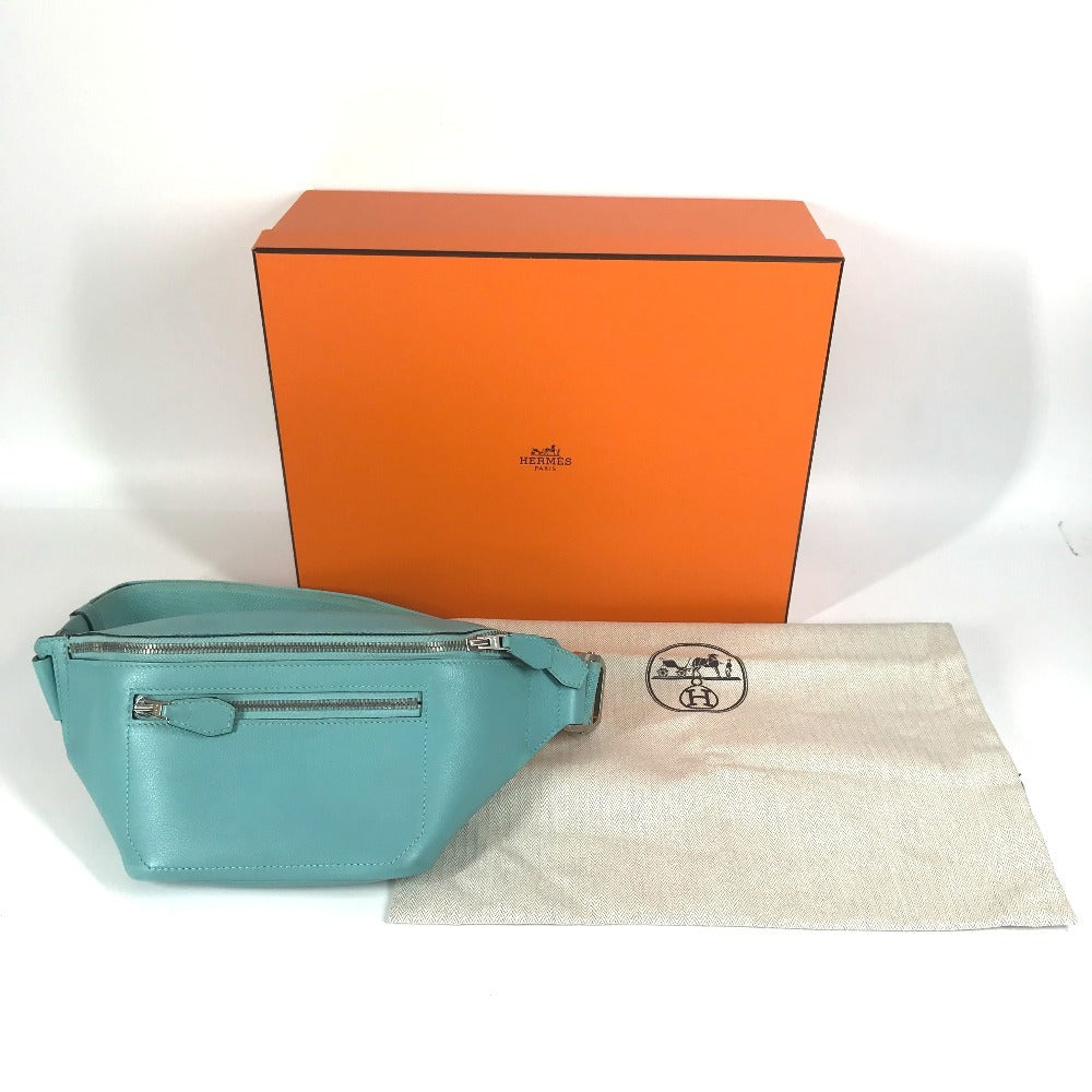 HERMES City Slide Cross PM Shoulder Bag, Waist Bag, Belt Bag, Crossbody Bag, Evercolor Men's Blue Atoll Blue