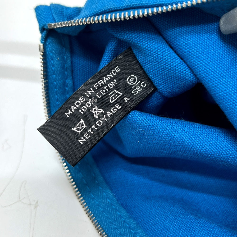 HERMES ストライプ カンヌMM カンヌ MM カバン バッグ キャンバス地 トートバッグ ハンドバッグ キャンバス ユニセックス ブルー