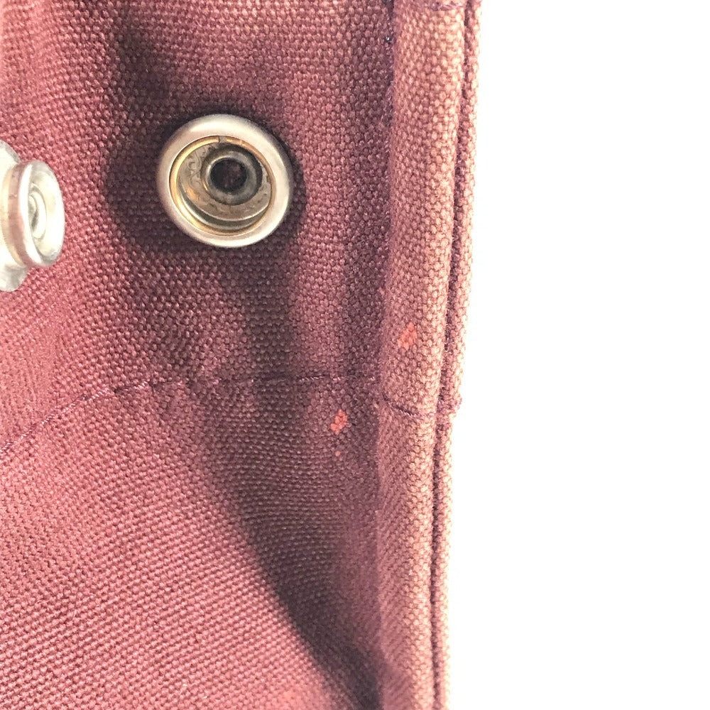 HERMES ハーフレザー 革 フールトゥPM フールトゥ PM カバン トートバッグ ハンドバッグ レザー/キャンバス ユニセックス ワインレッド