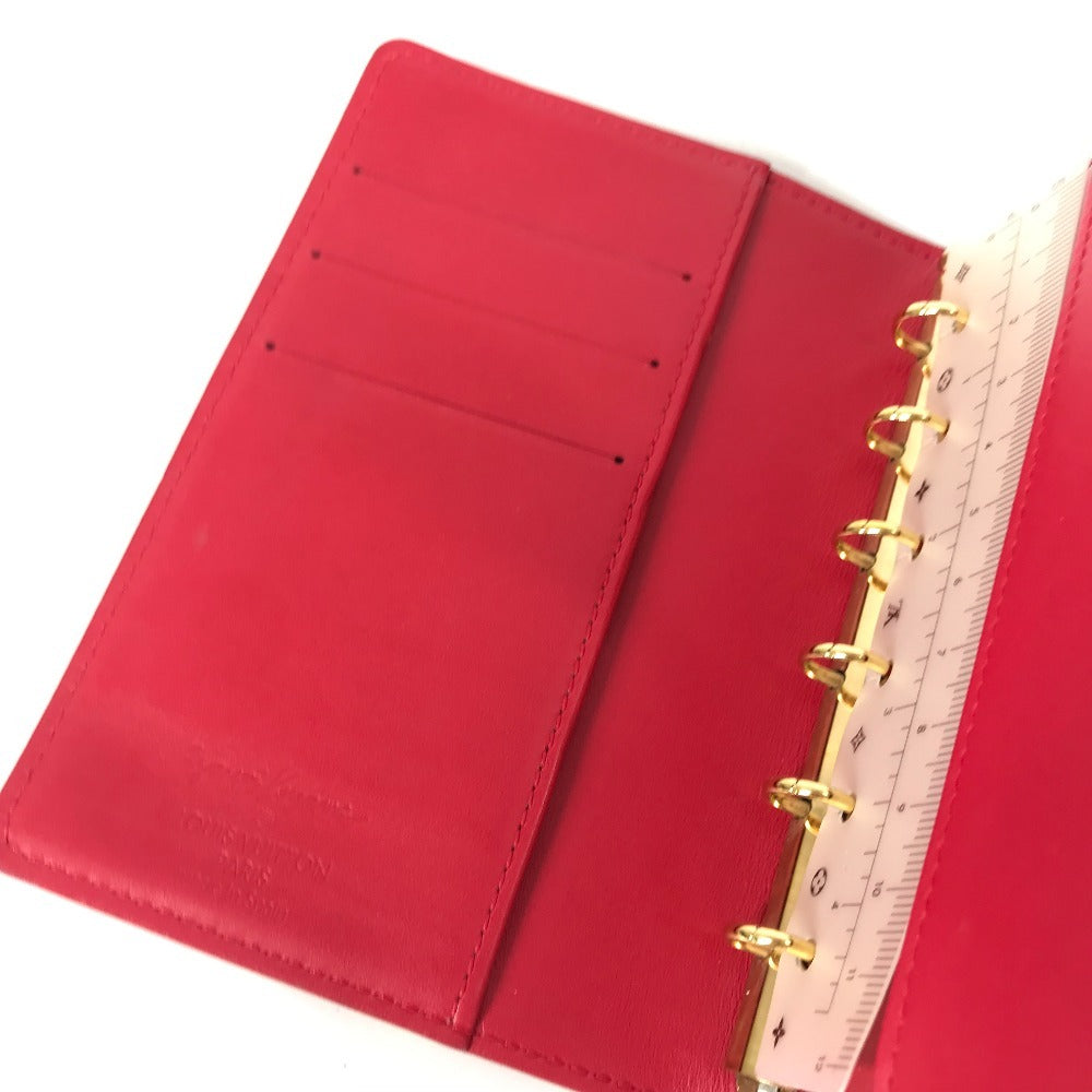 LOUIS VUITTON M91518 モノグラムヴェルニ 草間彌生コラボ アジェンダPM システム手帳 ステーショナリー ドット 水玉 手帳カバー モノグラムヴェルニ レディース レッド