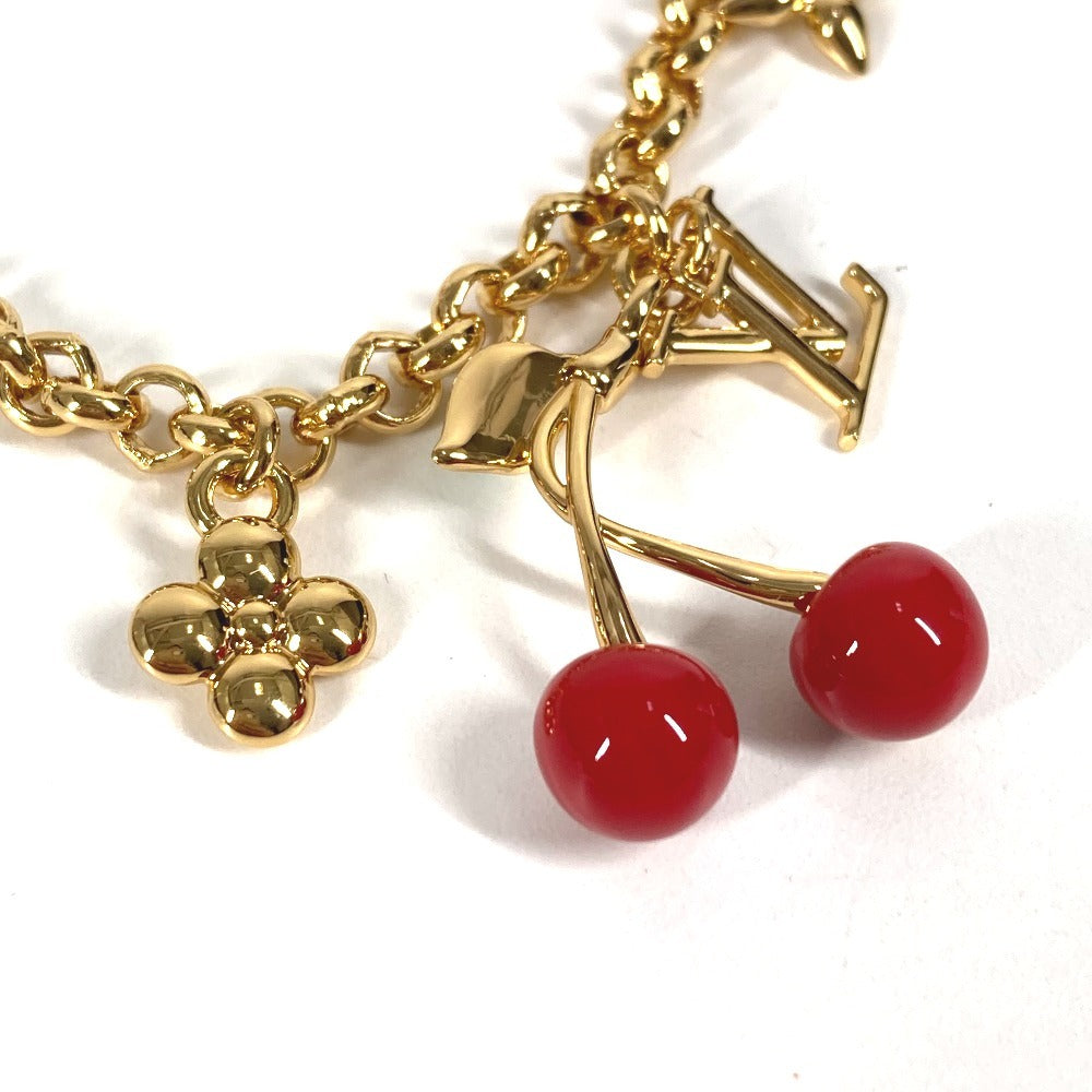 LOUIS VUITTON M1691A LV×MK Cherry Bracelet by Takashi Murakami, Cherry Chain, Metal, Unisex, Gold