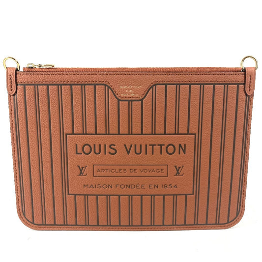 LOUIS VUITTON M12061 モノグラム ネヴァーフル インサイドアウト MM クラッチバッグ セカンドバッグ マルチポーチ ポーチのみ ポーチ レザー ユニセックス タン ブラウン