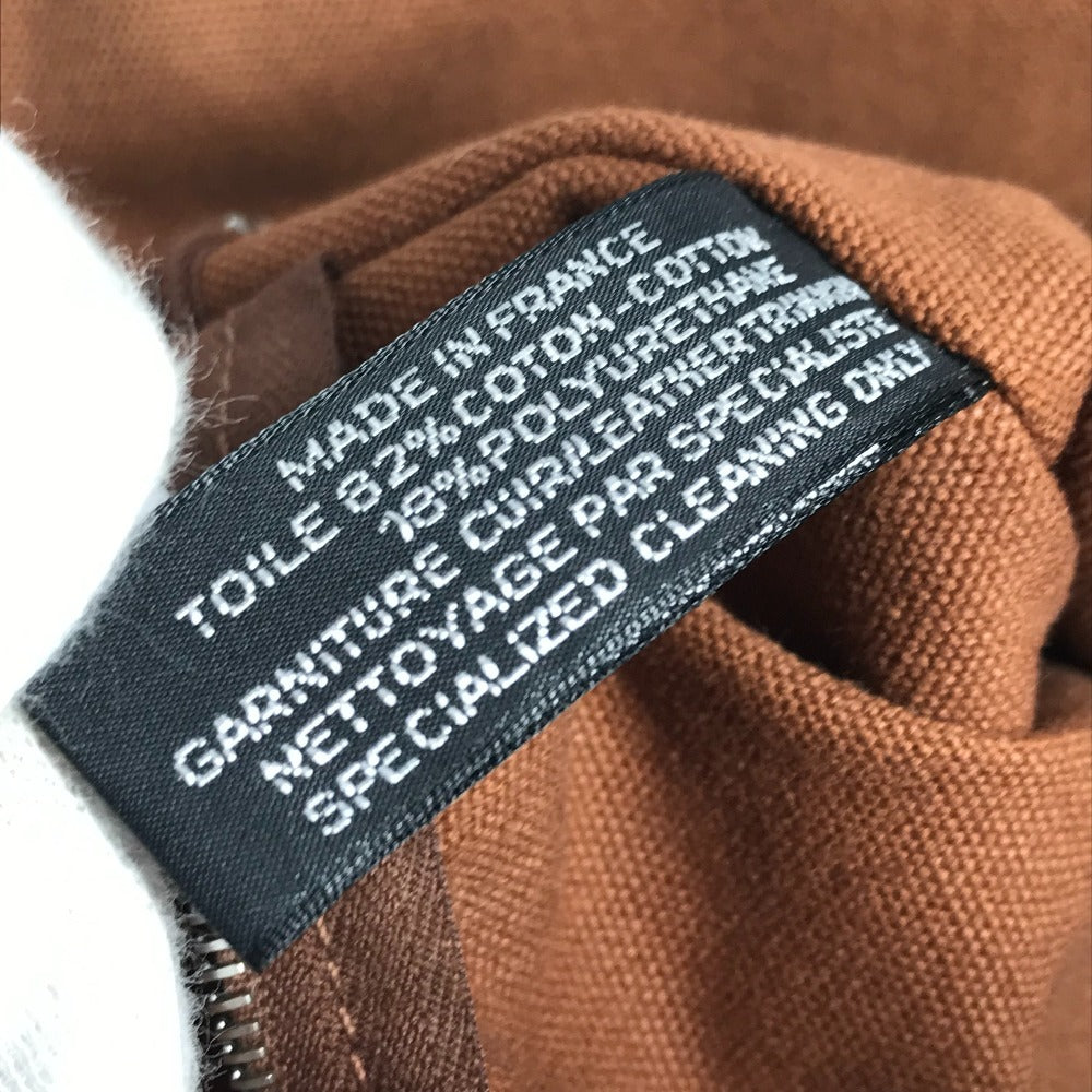 HERMES サクソーMM サクソー MM カバン ハンドバッグ キャンバス ユニセックス ブラウン