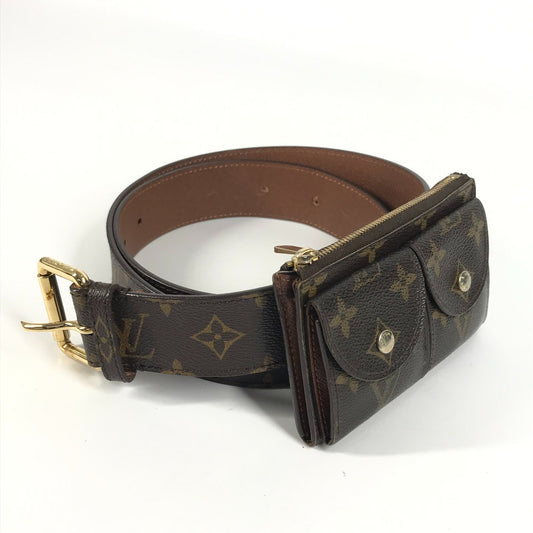 LOUIS VUITTON M9836S Monogram Santur Pochette Duo Belt Bag, Waist Pouch, Body Bag, Waist Bag, Monogram Canvas, Unisex, Brown