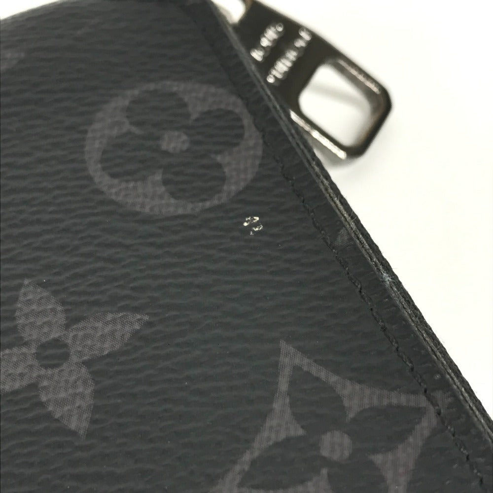 LOUIS VUITTON M80426 モノグラムエクリプス ジッピー コンパクトウォレット ネックストラップ付 ラウンドファスナー 2つ折り財布 モノグラムエクリプスキャンバス ユニセックス ブラック