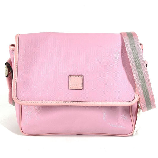 GUCCI 297559 Children's Charm Logo GG Imprime Crossbody Bag Flap Messenger Bag Shoulder Bag GG Imprime Kids Pink
