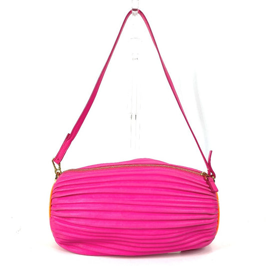 LOEWE Bracelet Pouch Pleated 2-Way Bag, Crossbody Bag, Pochette, Clutch Bag, Shoulder Bag, Women's Leather, Pink