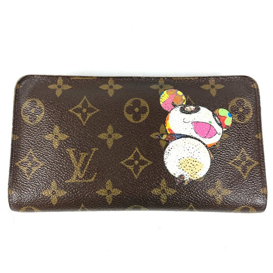 LOUIS VUITTON M61729 モノグラムパンダ 村上隆 ポルトモネジップ ロングウォレット ラウンドファスナー 長財布 モノグラムキャンバス レディース ブラウン