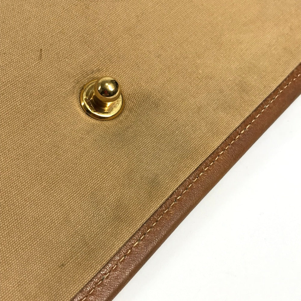 HERMES Horse Cheval Logo Vintage Jockey Bag, Crossbody Bag, Flap Pouch, 2-Way Bag, Handbag, Shoulder Bag, Leather/Canvas, Unisex, Beige