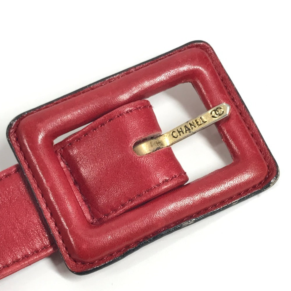 CHANEL ヴィンテージ ビッグ CC ロゴ ココマーク カバン ベルトバッグ ボディバッグ ウエストポーチ ウエストバッグ レザー レディース レッド