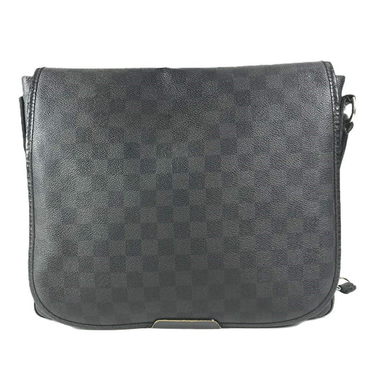 LOUIS VUITTON N58029 Damier Graphite Daniel MM Daniel MM Bag Messenger Bag Flap Shoulder Bag Damier Graphite Canvas Unisex Black