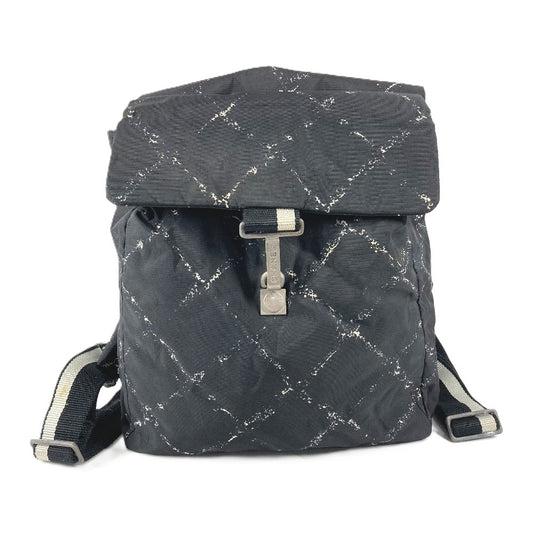 CHANEL 旧トラベルライン ロゴ カバン バックパック リュックサック ナイロン ユニセックス ブラック