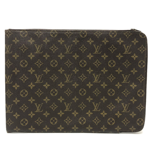LOUIS VUITTON M53456 モノグラム ポッシュドキュマン カバン セカンドバッグ 書類ケース L字ファスナー クラッチバッグ モノグラムキャンバス ユニセックス ブラウン
